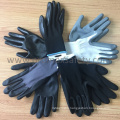 13G Yellow Seamless Liner Black Nitrile Palm Coated Work Gloves